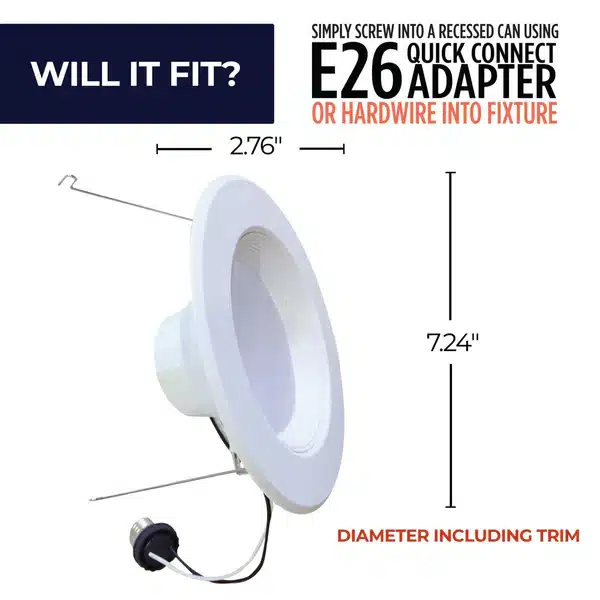 Recessed Downlights 5/6″ Downlight with E26 Adapter