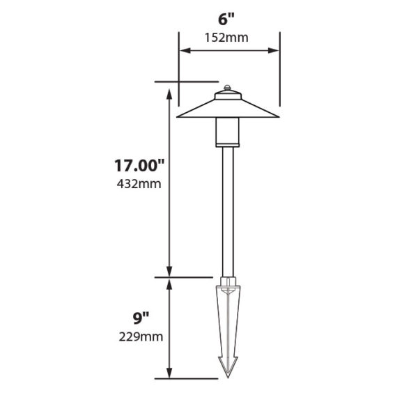 al-24_dwg-600x600 Copper 6″ China Hat Area Light